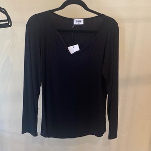 NWT LNA long sleeve sweetheart tee, black, size XXL.